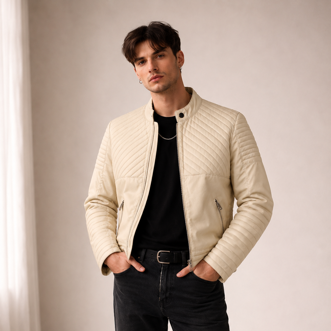 Ice Maiden Quilted Leather Biker Jacket - fnl