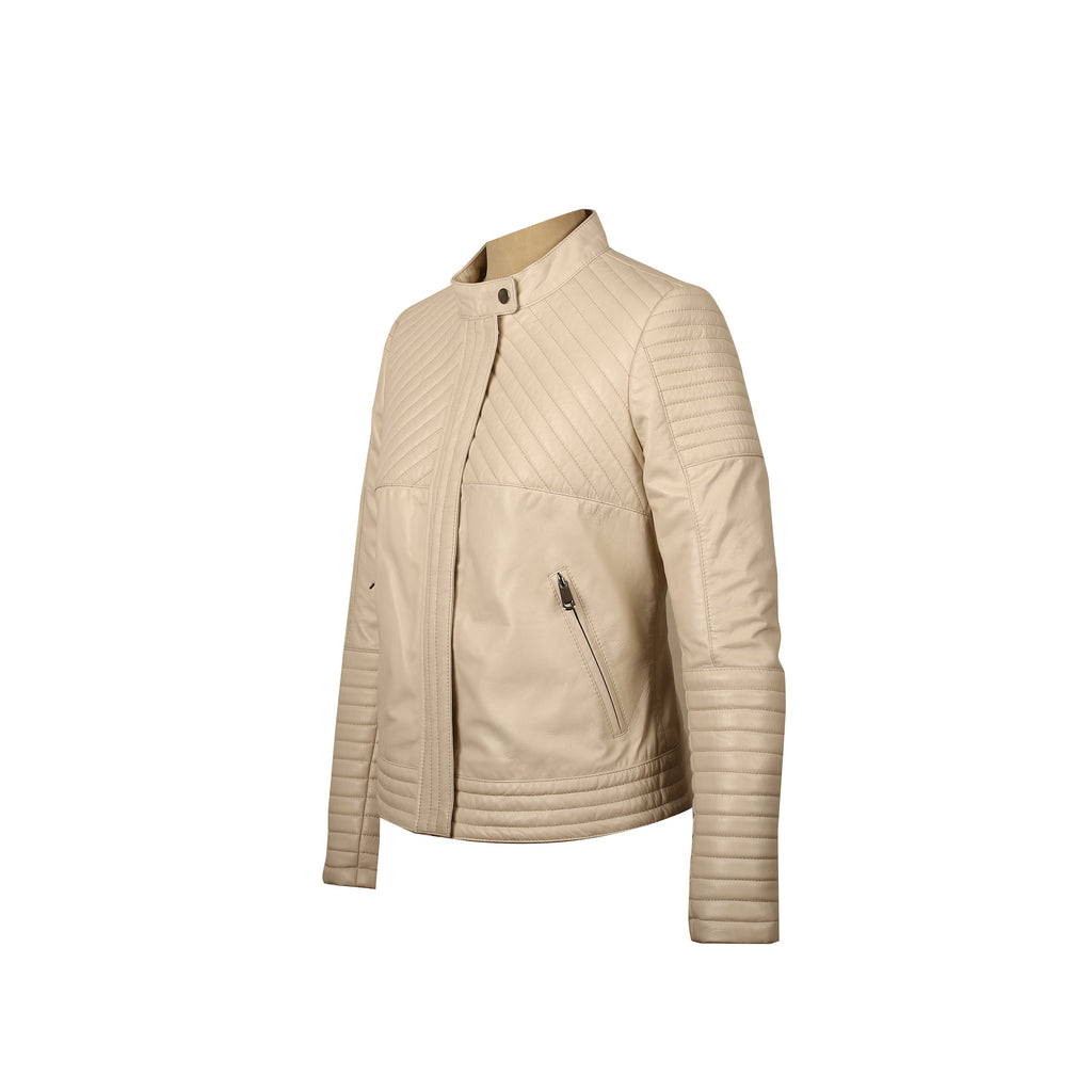 Ice Maiden Quilted Leather Biker Jacket - fnl