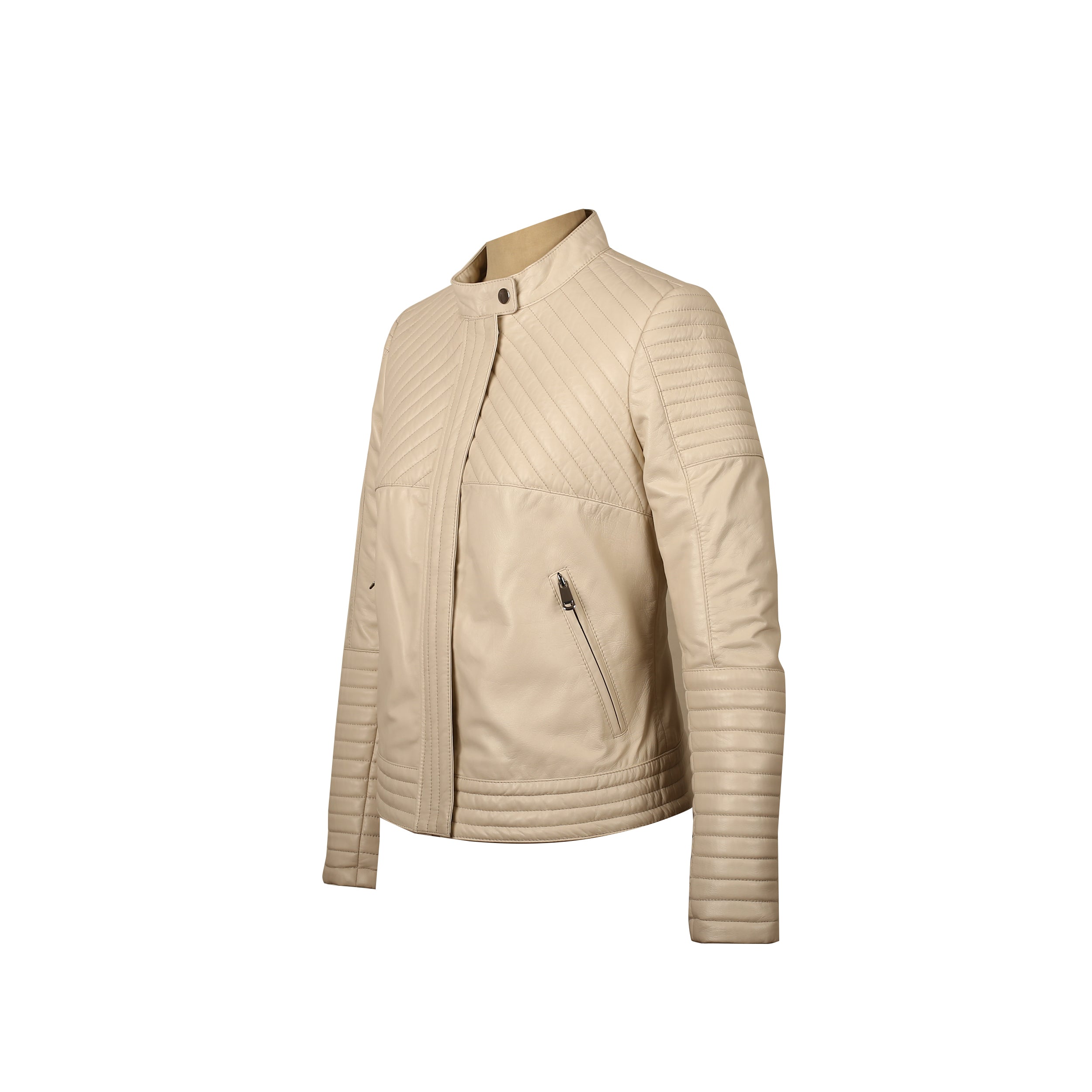 Ice Maiden Quilted Leather Biker Jacket - fnl